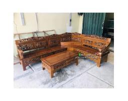 Kursi Tamu Jati Ukiran Model Sudut - Jepara 