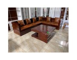 Kursi Tamu Sudut Kayu Jati Model Box - Jepara 