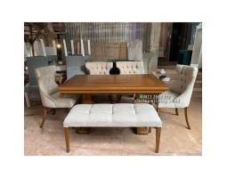 Meja Makan Jati Modern Shabby 160x90 - Jepara 