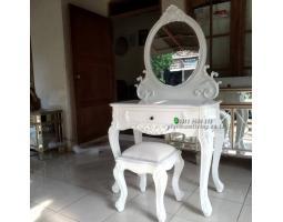 Meja Rias Ukir Klasik Mewah Cat Duco Putih - Jepara 