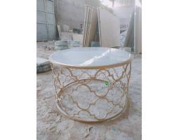 Meja Tamu Marmer Rangka Besi Mewah - Jepara