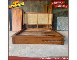 Tempat Tidur Minimalis Jati 4 Laci 120x200 - Jepara 