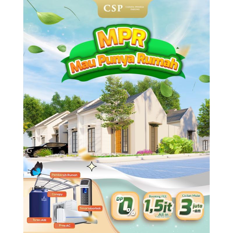 Dijual Rumah Tanpa DP Tipe 36 1KM 2KT Legaitas SHM - Bogor