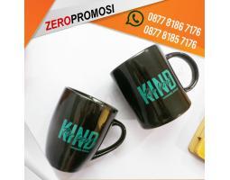 Souvenir Mug Keramik Hitam Cetak Sablon - Tangerang Kota