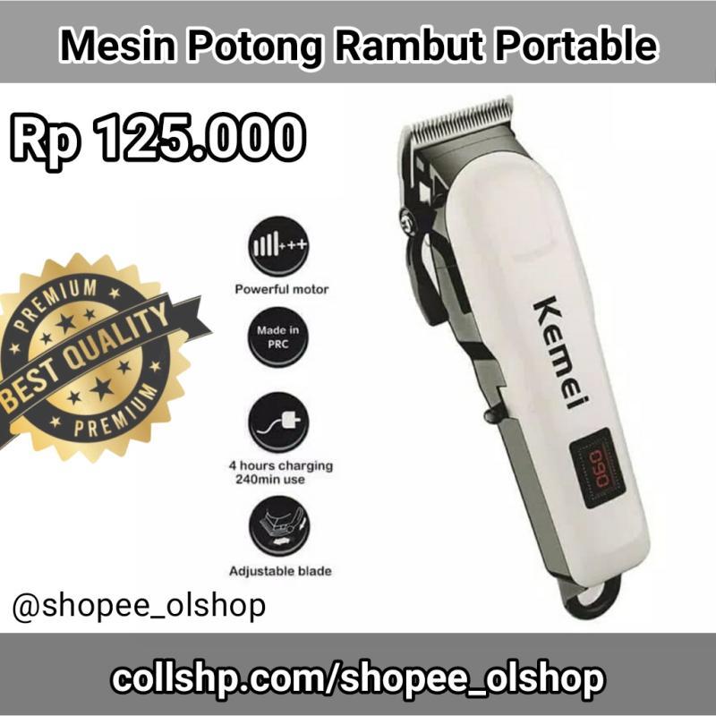 Mesin Cukur Rambut Elektrik Portable Baterai Charge Hair Clipper Pangkas - Jakarta Timur