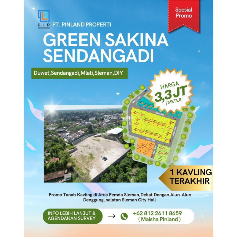 Jual Tanah Kavling Luas 128 m2 Harga 3,3 Juta Permeter Area Denggung, Selatan Sleman City Hall - Sleman