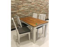 Produsen Meja Makan Jati 4 Kursi Cat Duco, Kursi Makan Modern, Meja Makan Mewah Furniture - Jepara