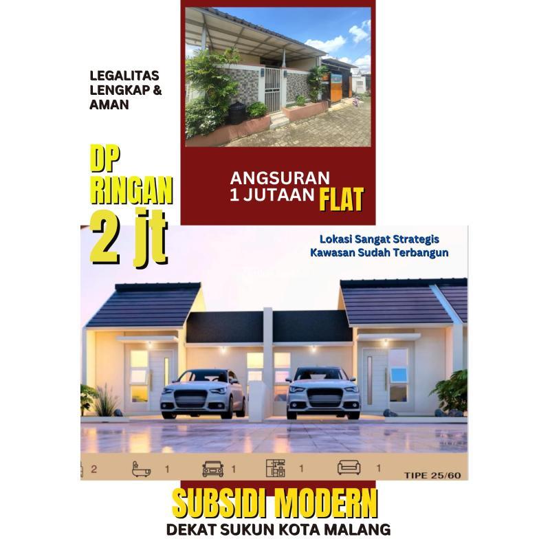 Dijual Rumah Subsidi 2KT 1KM SHM Murah Dekat Sukun - Malang