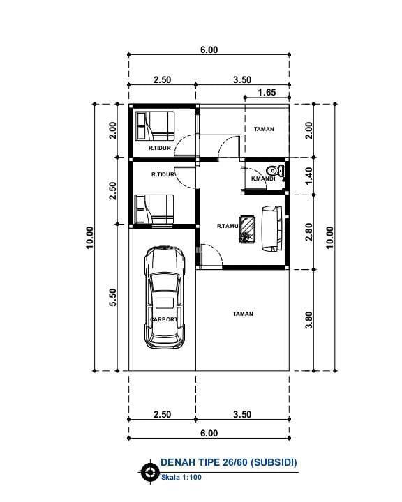 Dijual Rumah Subsidi 2KT 1KM SHM Murah Dekat Sukun - Malang