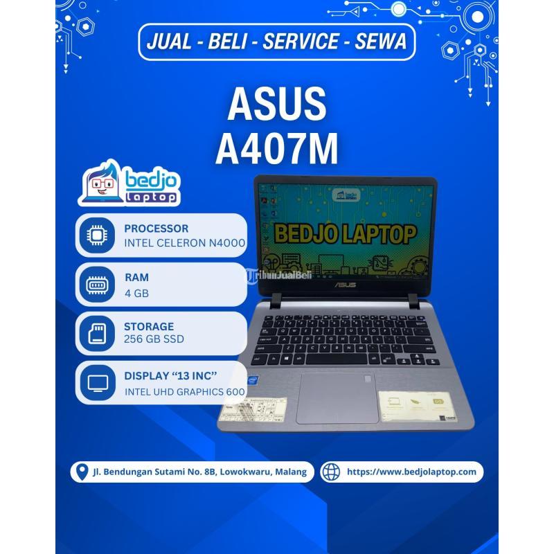 Laptop Asus A407M Intel N400 Ram 4GB - Malang Kota