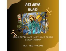 Motif Bunda Maria Kaca Patri Grafir Inlay Gereja - Belu