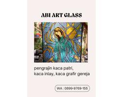 Motif Malaikat Kaca Patri Grafir Inlay Gereja - Ende