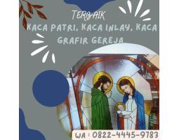 Motif Bunda Maria Kaca Patri Grafir Inlay Gereja - Flores Timur
