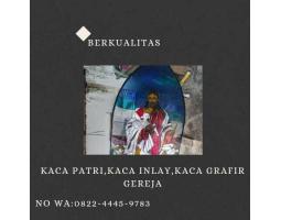 Motif Yesus Kaca Patri Grafir Inlay Gereja - Belu