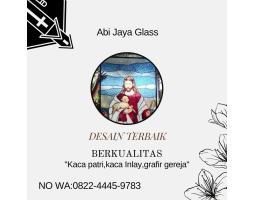 Motif Yesus Kaca Patri Grafir Inlay Gereja - Malaka