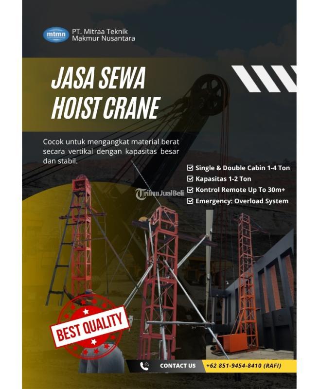Sewa Hoist Crane Mini Crane Angkat Material Proyek Bangunan Kuat Efisien - Badung