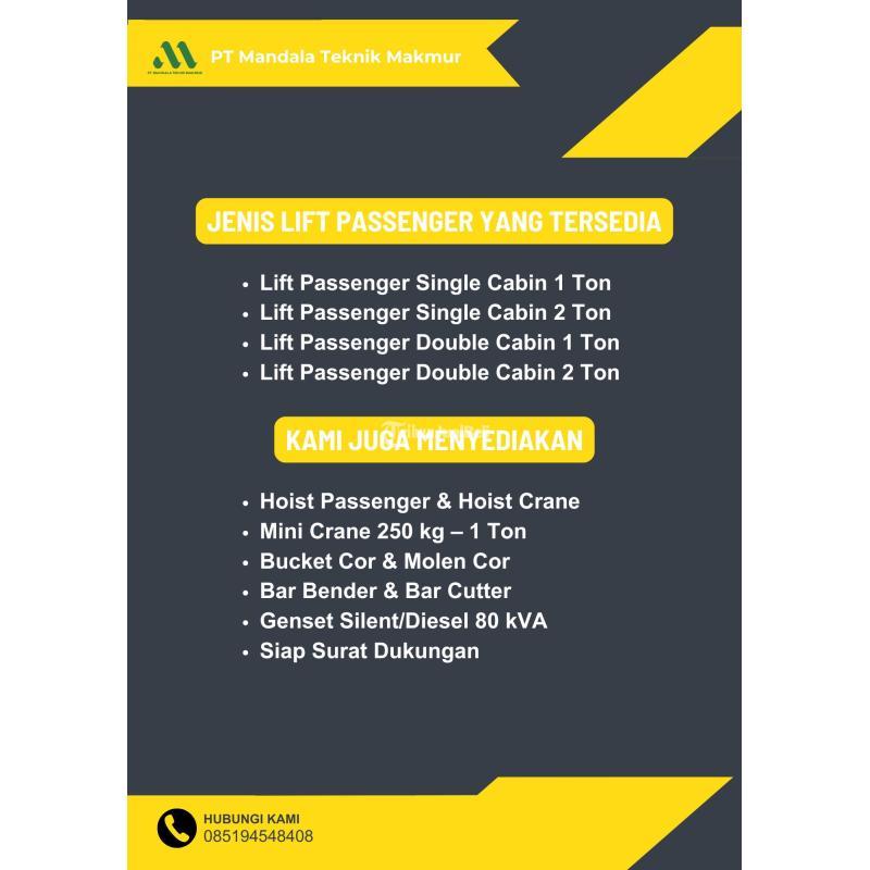 Sewa Alat Lift Passanger, Termurah Seluruh Indonesia - Majalengka