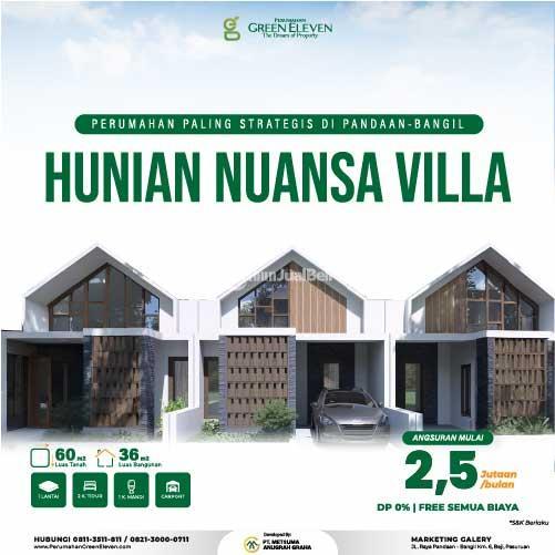 Dijual Rumah, Tipe 36, 2KT, 1KM, HGB, Green Eleven, Hunian Nuansa Villa, Nyaman  Strategis, Dekat dengan akses tol Pandaan, Pandaan Bangil - Pasuruan