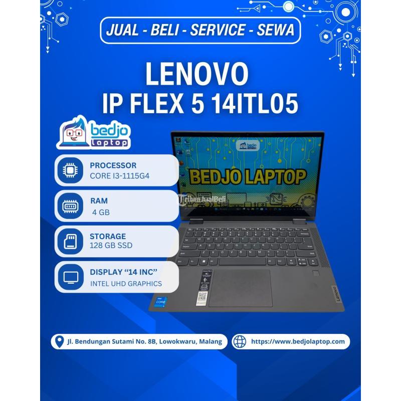 Dijual Laptop Second, Lenovo IP FLEX 5 14ITL05, Intel Core i3-1115G4, Intel UHD Graphics, Mode 360 - Malang
