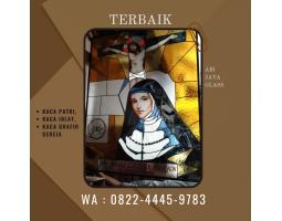 Motif Yesus Kaca Patri Grafir Inlay Gereja - Manggarai