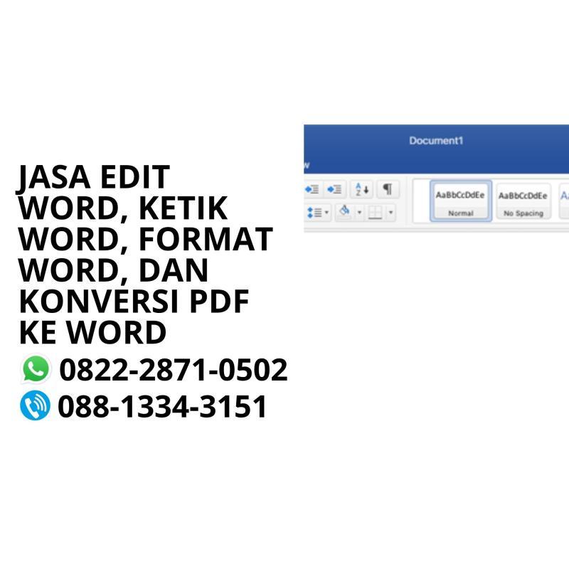 Jasa Edit Word, Ketik Word, Format Word, Dan Konversi Pdf Ke Word Profesional - Malang Kota