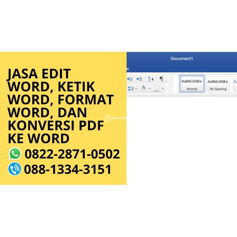 Jasa Edit Word, Ketik Word, Format Word, Dan Konversi Pdf Ke Word Profesional - Malang Kota
