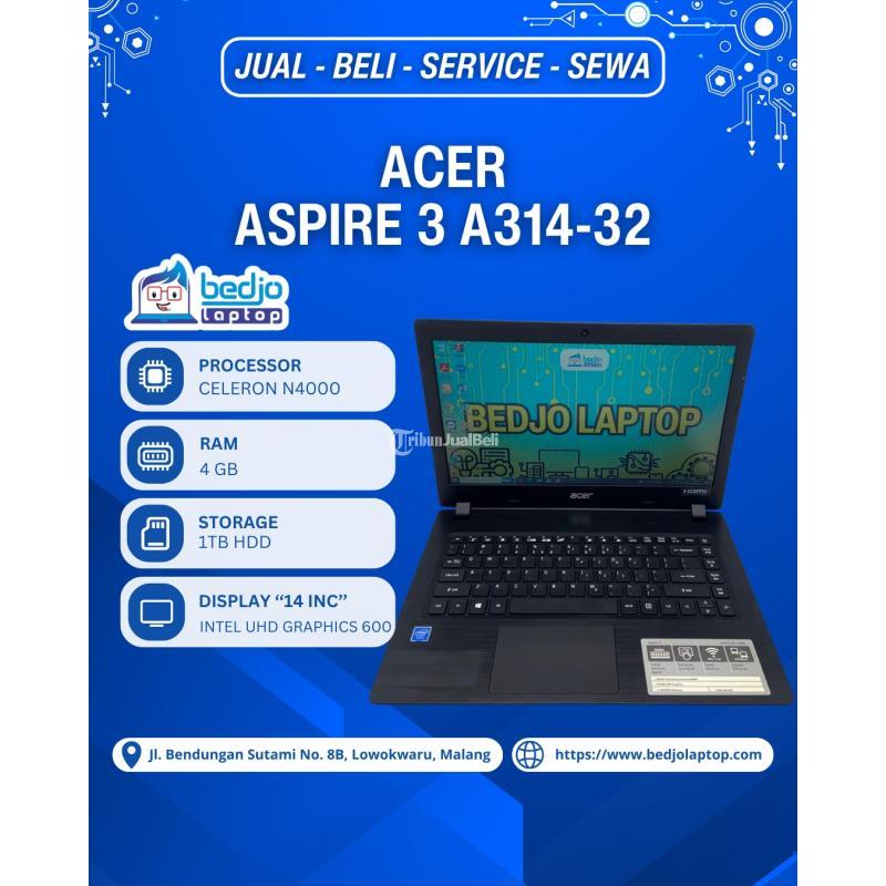 Dijual Laptop Second, Acer Aspire 3 A314-32, Hdd 1tb - Malang