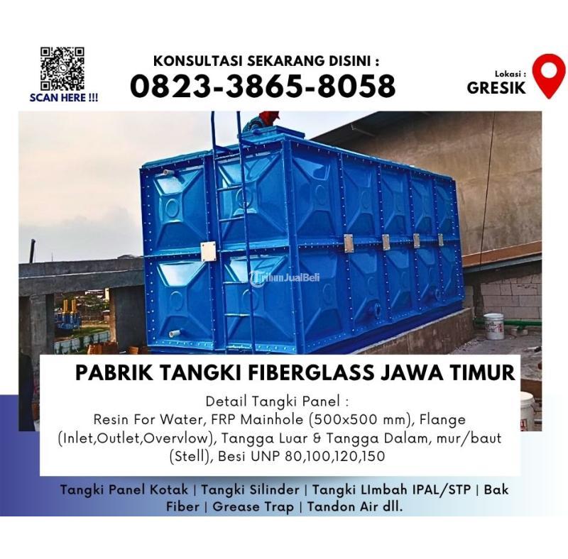 Tangki Panel Fiberglass Kotak Bebas Request Ukuran mulai 1000-200.000 Liter - Gresik