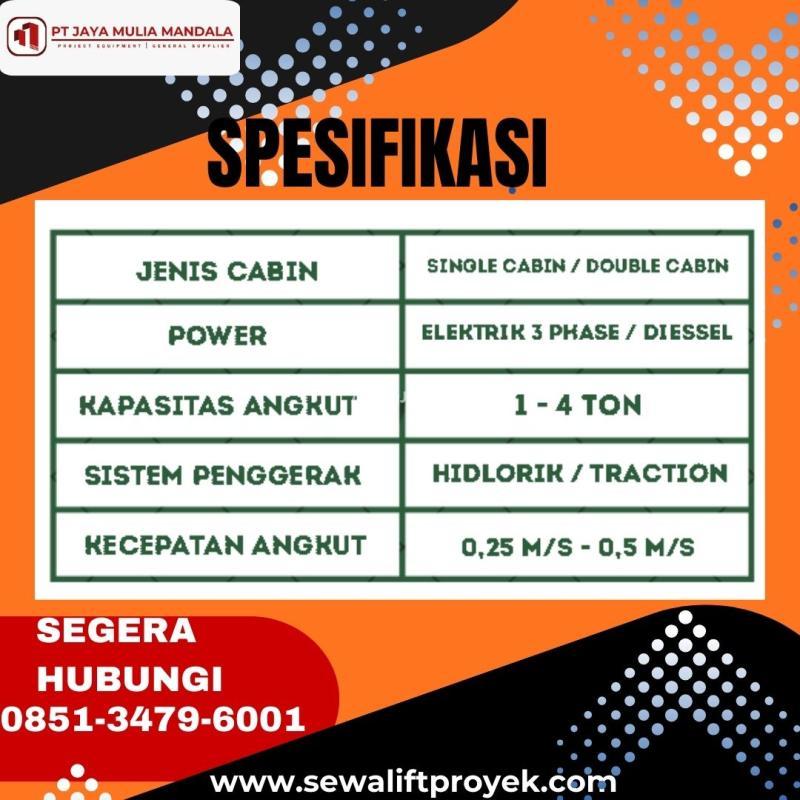 Sewa Passenger Hoist 1 - 4 Ton - Serang