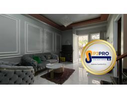 Dijual Rumah Cantik, Lt.105m2, Lb.165m2, Shm, Lantai Granit, 3 Lantai, Hadap Timur, Furnished, Di Harapan Indah - Bekasi