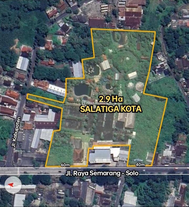 Dijual Tanah Bekas Wisata, Luas 2,9 Ha,Shm, Tepi Jalan Nasional, Dekat Exit Tol Salatiga - Salatiga