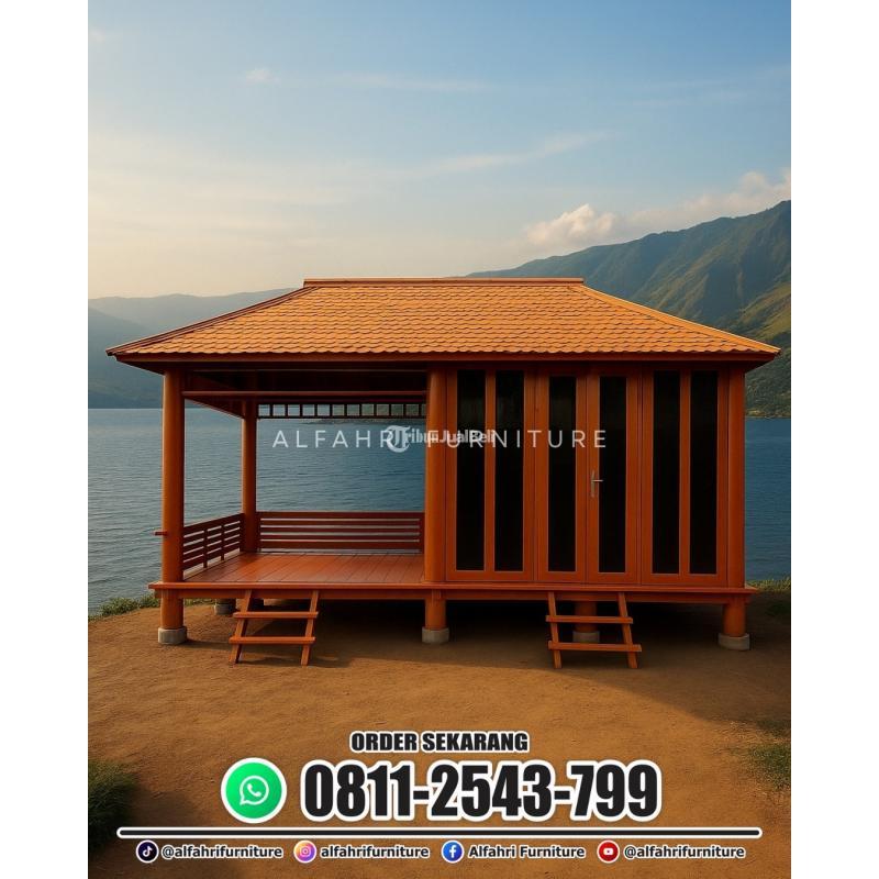 Rumah Kayu Modern Kekinian Desain Elegan Siap Pemasangan Seluruh Jawa Bali - Bandung