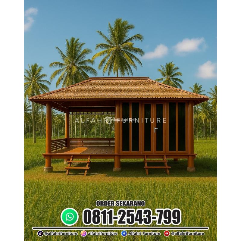 Rumah Kayu Untuk Cafe Outdoor Konsep Natural Instagramable - Bandung