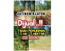 Dijual Tanah Permukiman 1,5Ha - 3 Hektar Dekat Jatinom Klaten 350rbm2 - Klaten