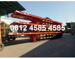 Buntut Trailer 40 Feet Flatbed Flatdeck High Bed Gooseneck Semi Trailer Container - Bekasi 