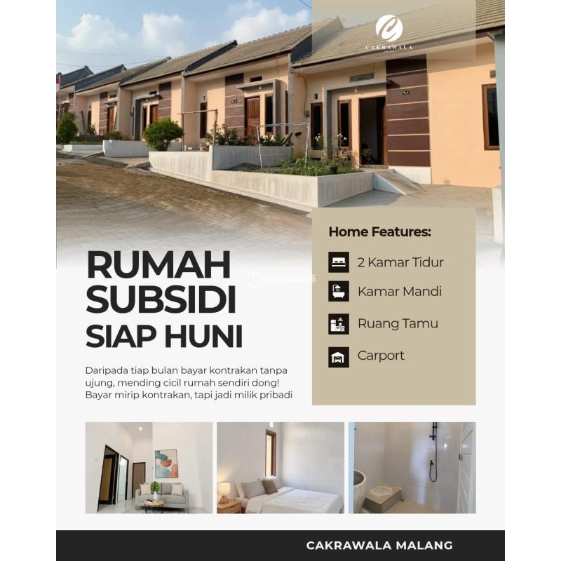 Dijual Rumah Subsidi Minimalis Tipe 25 2KT 1KM Legalitas SHM - Malang