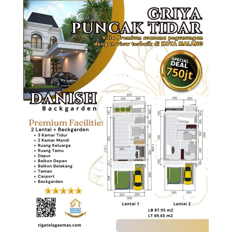 Jual Villa Premium Luas 88 m2 Suasana Pegunungan Dengan View Terbaik - Malang