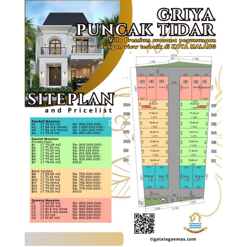 Jual Villa Premium Luas 88 m2 Suasana Pegunungan Dengan View Terbaik - Malang