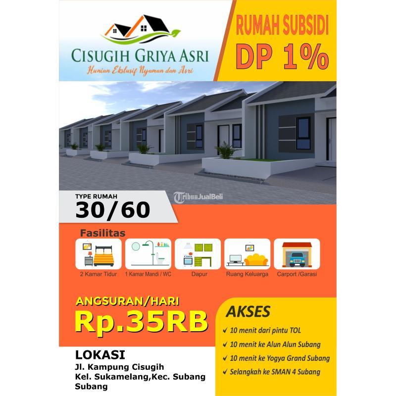 Dijual Rumah Subsidi Tipe 30 2KT 1KM Legalitas SHGB - Subang
