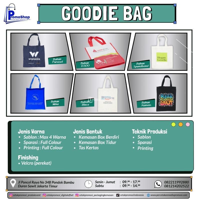 Tempat Cetak Goody Bag Ultah Murah Custom Tote Bag Kanvas Terjangkau - Jakarta Timur