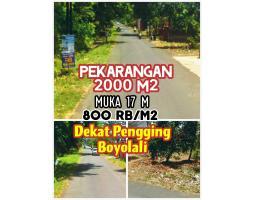 Dijual Tanah Pekarangan 2000m2 dekat Pengging Boyolali - Boyolali
