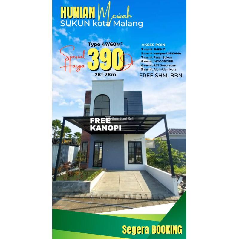 DijuaL Rumah Tipe 47 2KT 2KM legalitas SHM Desain Ala Eropa - Malang 