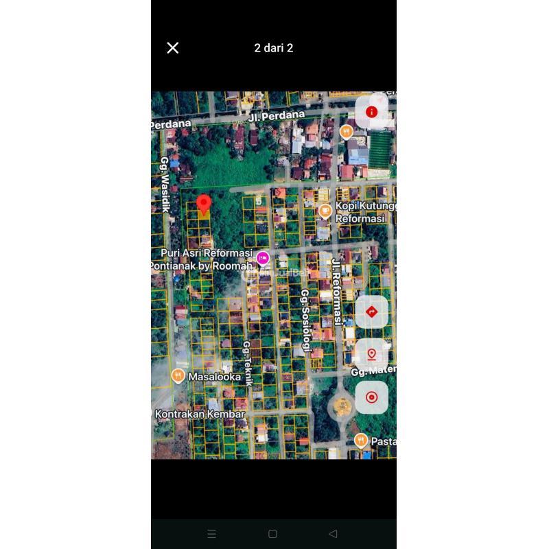 Dijual Tanah, Luas 252m2, Shm, Jalan Reformasi, Gg. Pertanian, Luas 14 X 18, Harga 650 Juta Nego - Pontianak