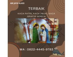 Motif Bunda Maria Kaca Patri Grafir Inlay Gereja - Bolaang Mongondow