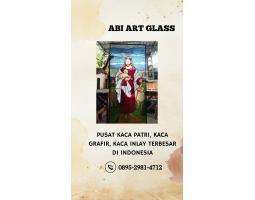 Motif Yesus Kaca Patri Grafir Inlay Gereja - Bangka