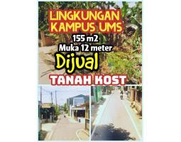 Dijual Tanah Lingkungan Kampus UMS 155m2 Harga 5,5 Juta per m2 - Sukoharjo 