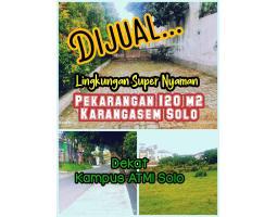 Dijual Tanah Pekarangan 120m2 Nyaman untuk Hunian -Solo