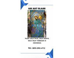 Motif Bunda Maria Kaca Patri Grafir Inlay Gereja - Bangka