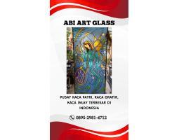 Motif Bunda Maria Kaca Patri Grafir Inlay Gereja - Bangka Barat