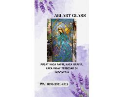 Motif Bunda Maria Kaca Patri Grafir Inlay Gereja - Bangka Selatan